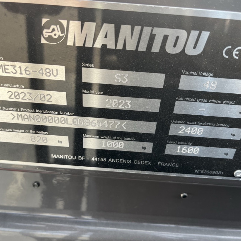Maststapler Manitou ME 316 48V S3