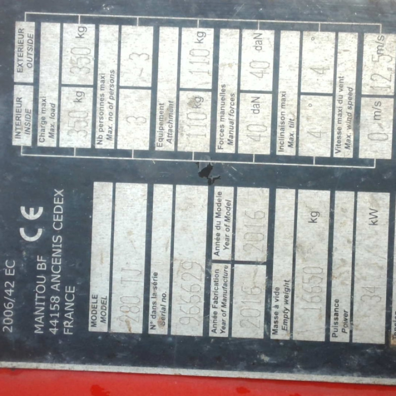 Hubarbeitsbühne Manitou 280TJ