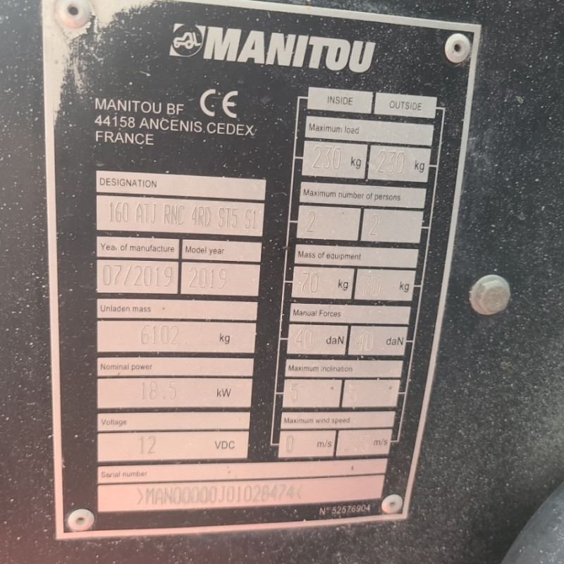 Hubarbeitsbühne Manitou 160ATJ 4RD ST5 S1